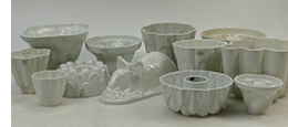 collection of Shelley jelly moulds